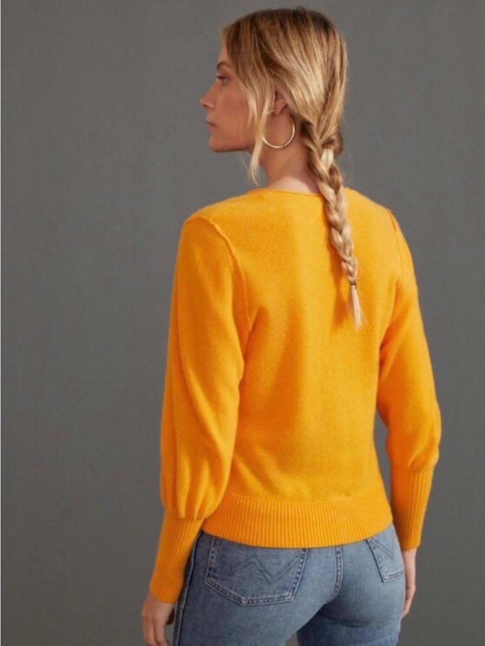 Anthropologie Maeve Bedford Cashmere Sweater Size XSP Orange - Picture 4 of 10